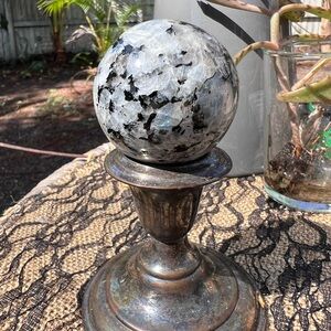 Unique Zone Black and White Decorative Stone Sphere